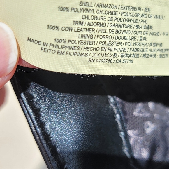 Kate Spade Black, White And Blush Pink Vinyl Striped Tote With Leather Trim - Picture 11 of 11